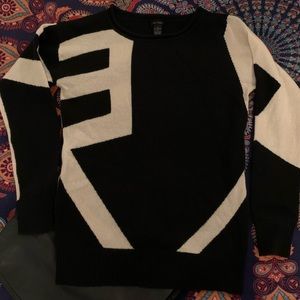 Only Mine cashmere black & cream abstract sweater